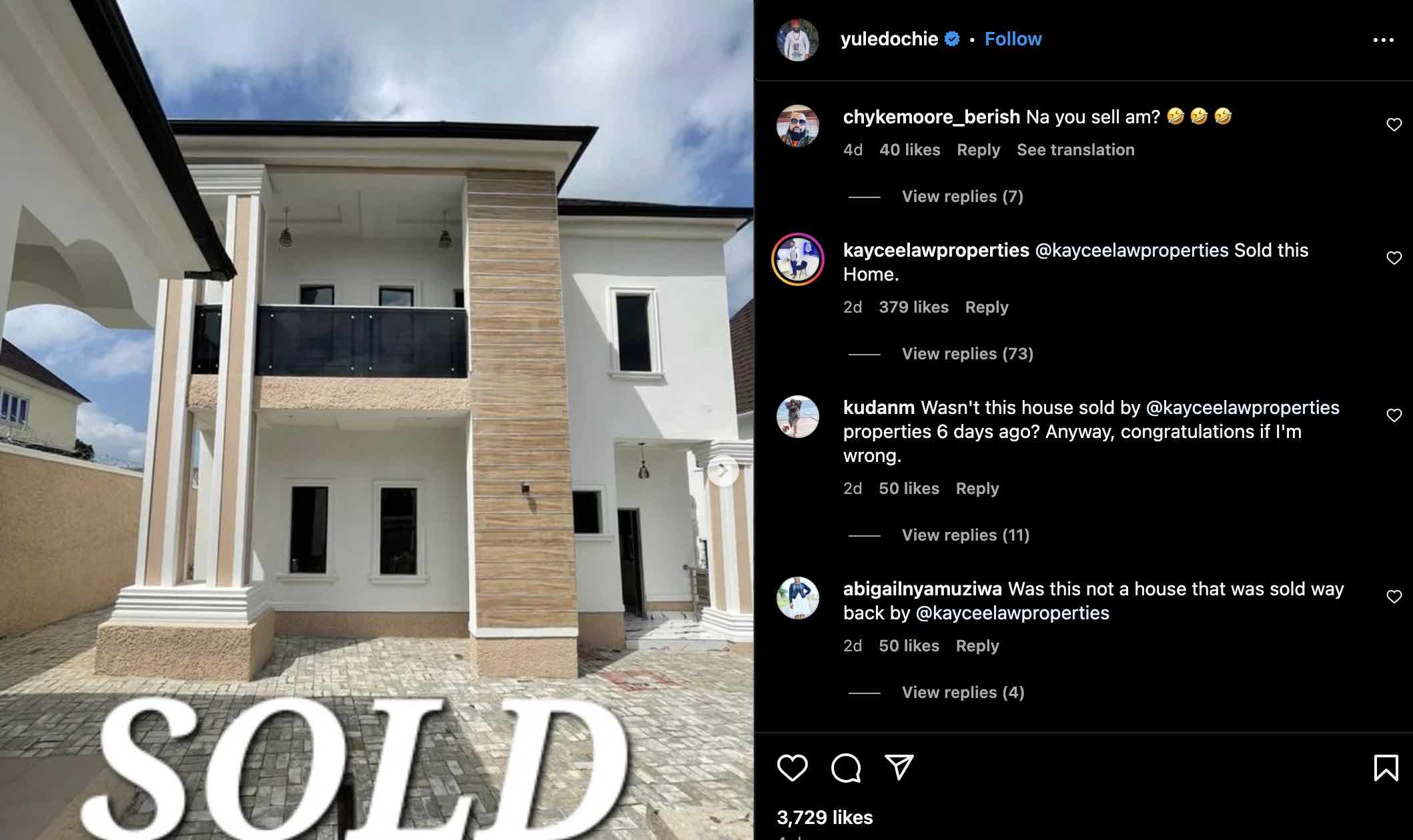 "We sold this home, not him" - Yul Edochie accused of faking property sales